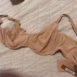 SKIMS Sheer mesh Demi bra style #BR-UND-0031 size 40DD CLAY